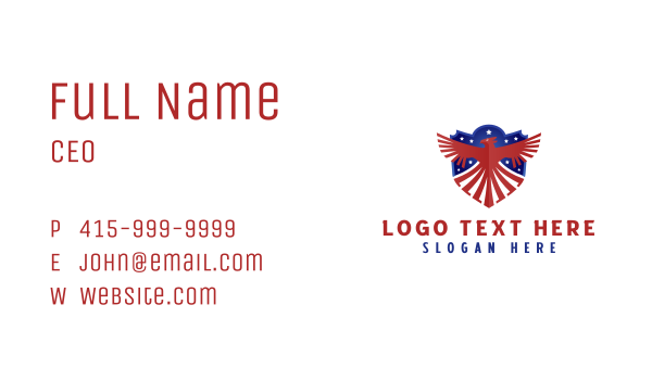 Eagle Shield America Business Card Design Image Preview