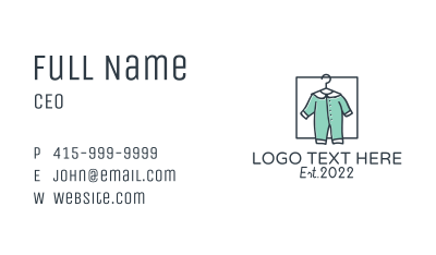 Baby Onesie Clothing  Business Card Image Preview