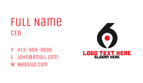 Number 6 Locator App Business Card Design Image Preview