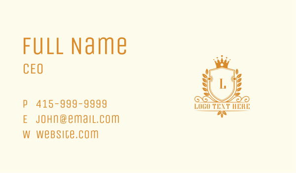 Wreath Crown Academy Business Card Design Image Preview