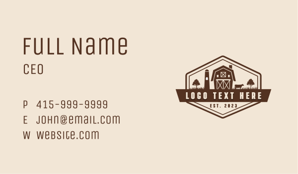 Barn Silo Cow Business Card Design Image Preview