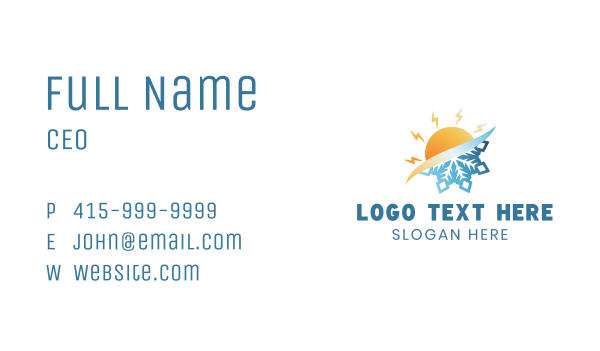 Snowflake Sun Energy Business Card Design Image Preview