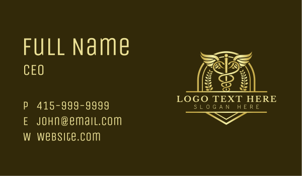 Medical Caduceus Pharmacy Business Card Design Image Preview