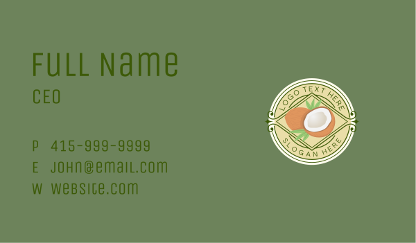 Fresh Coconut Juice Business Card Design Image Preview