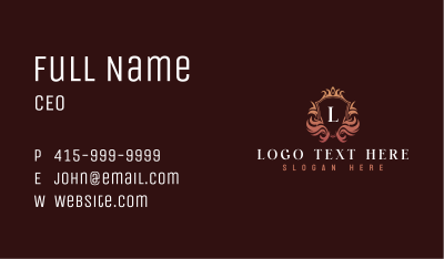 Premium Deluxe Crown Shield Business Card Image Preview