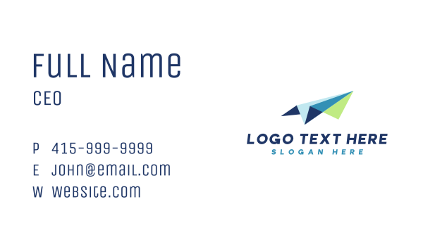 Forwarding Paper Plane Business Card Design Image Preview