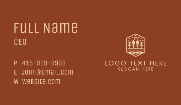 Rustic Forest Outline Business Card Design Image Preview