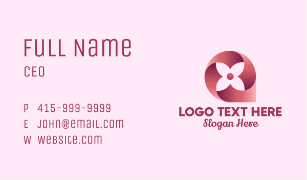 Four Petal Flower  Business Card Design Image Preview