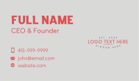 Modern Professional Wordmark Business Card Design