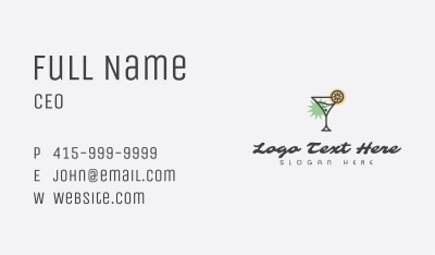 Tropical Cocktail Bar Business Card Image Preview