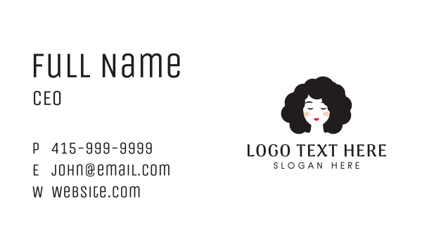 Curly Girl Hairdresser Business Card Design Image Preview