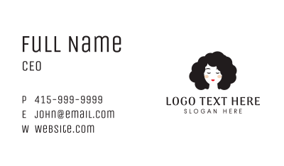 Curly Girl Hairdresser Business Card Image Preview