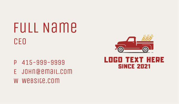 Grain Farmer Truck Business Card Design Image Preview