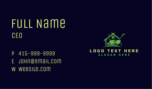 Lawn Mower Gardening Business Card Design Image Preview