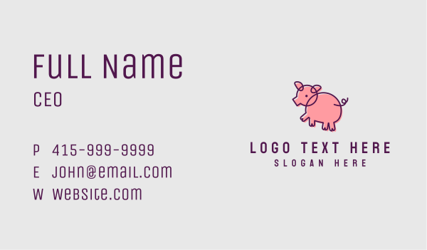 Pork Meat Mascot Business Card Design Image Preview