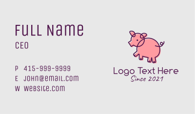 Pork Meat Mascot Business Card