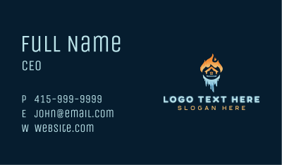 Home Ice Fire HVAC Business Card Image Preview