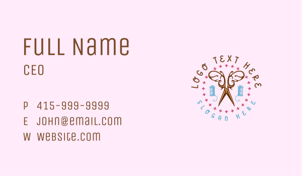 Sewing Butterfly Scissors  Business Card Design Image Preview