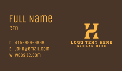 Premium Golden Letter H Business Card Image Preview
