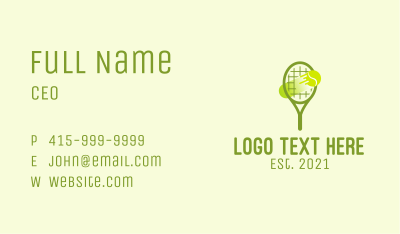 Tennis Ball Racket  Business Card