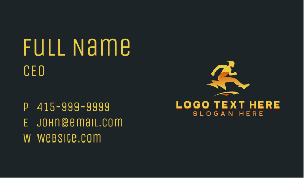 Human Lightning Athlete Business Card Design Image Preview