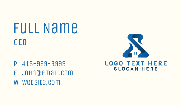 Blue House Letter S Business Card Design Image Preview