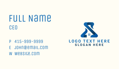Blue House Letter S Business Card Image Preview