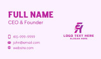 Purple Letter E & K Business Card Design