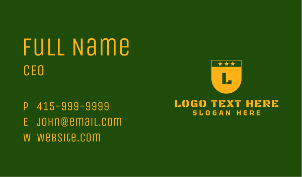 Golden Military Letter  Business Card Design Image Preview