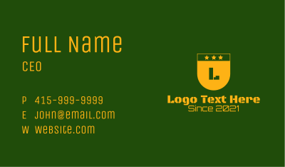 Golden Military Letter  Business Card Image Preview