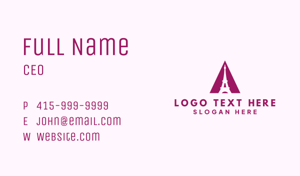 Purple Triangle Tower  Business Card Design Image Preview