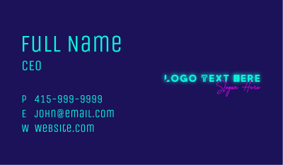 Modern Neon Sign Business Card Image Preview
