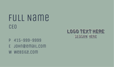 Retro Hipster Wordmark Business Card Image Preview