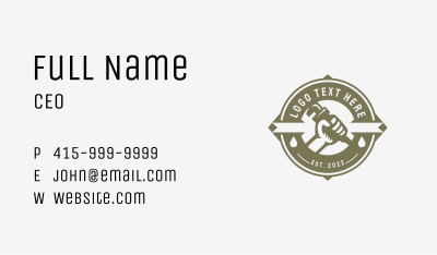 Wrench Plumber Hand Business Card Image Preview