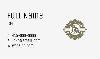 Wrench Plumber Hand Business Card Image Preview