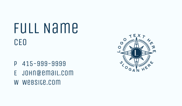 Round Travel Compass Business Card Design Image Preview