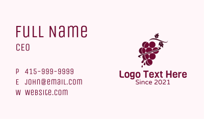 Grape Juice Plant Business Card