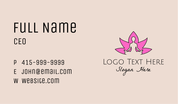 Flower Yoga Fitness  Business Card Design Image Preview