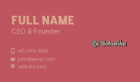 Funky Vintage Wordmark Business Card Image Preview