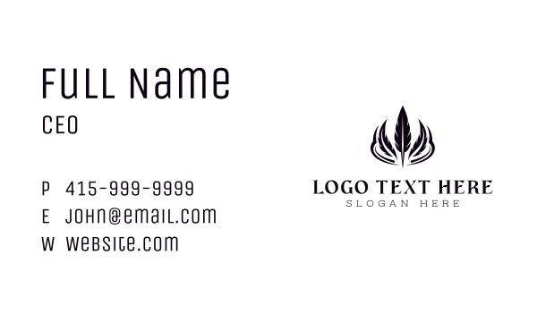 Feather Writing Publishing Business Card Design Image Preview