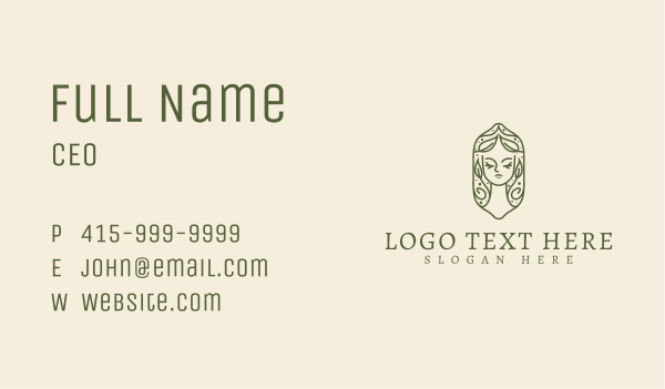 Organic Leaf Beauty Spa Business Card Design Image Preview