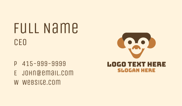 Happy Toy Monkey Business Card Design Image Preview