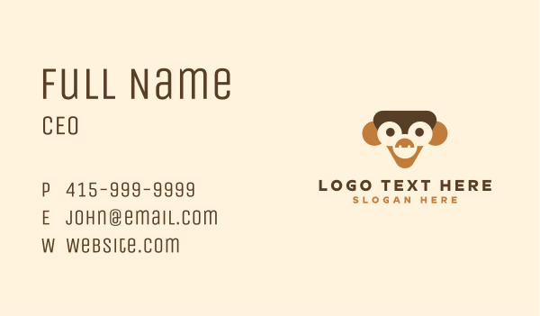 Happy Toy Monkey Business Card Design Image Preview