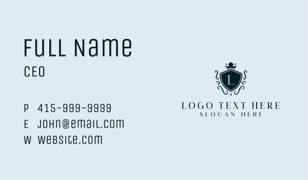 Luxury Royal Shield Business Card Design Image Preview