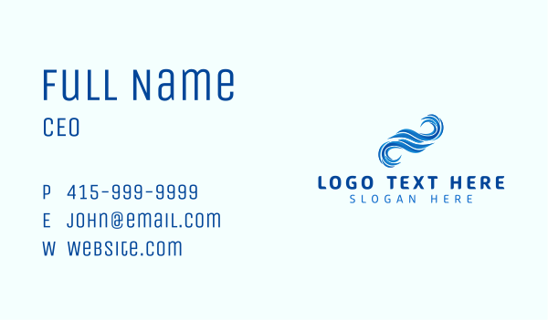 Ocean Water Wave Business Card Design Image Preview