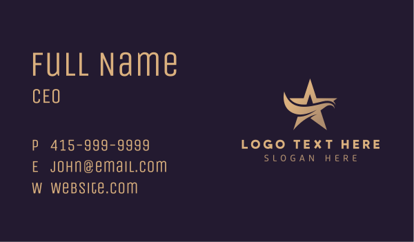 Gradient Star Swoosh Business Card Design Image Preview