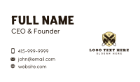 Lumberjack Chainsaw Shield Business Card Image Preview