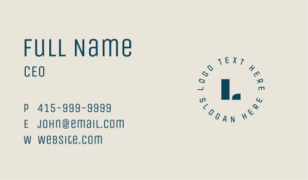 Round Business Lettermark Business Card Design Image Preview
