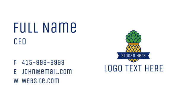 Pineapple Fruit Outline Business Card Design Image Preview