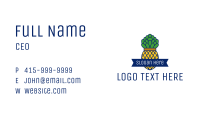 Pineapple Fruit Outline Business Card Image Preview